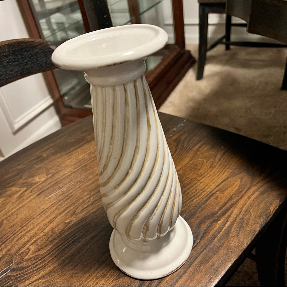 Ceramic White Candle Holder